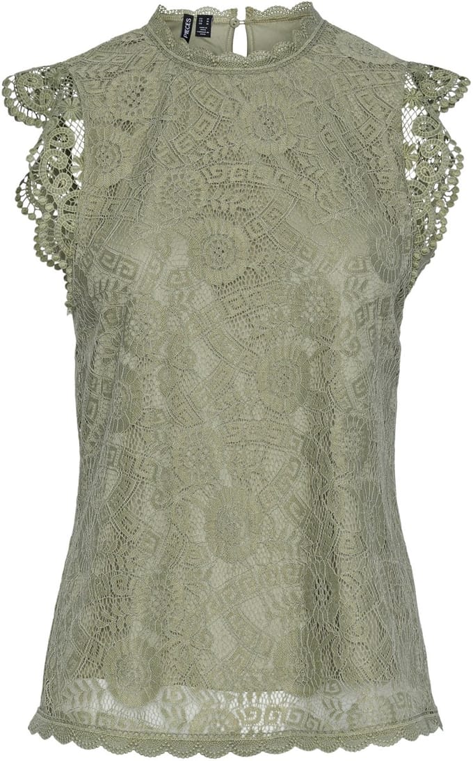 PIECES - PCOLLINE SL LACE TOP WVN NOOS - Dames - Tops