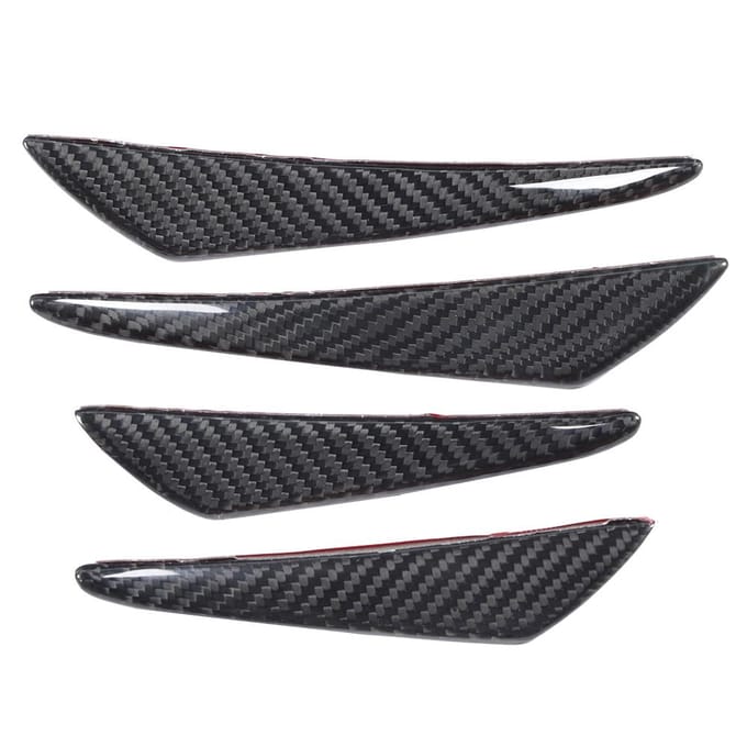 4 Stuks Set Universele Koolstofvezel Bumper Canards Lip Spoiler Geschikt voor Honda black