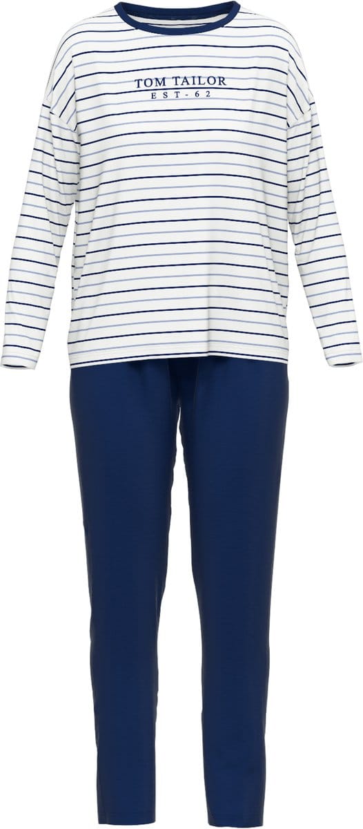 TOM TAILOR Zaria Dames Pyjama - Blauw gestreept