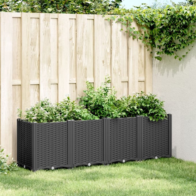 vidaXL - Plantenbak - 160x40x53 - cm - polypropeen - zwart