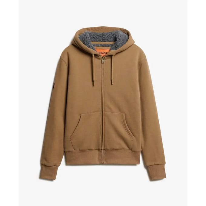 Superdry - Hoodie met rits en borgvoering - Heren - Hoodies