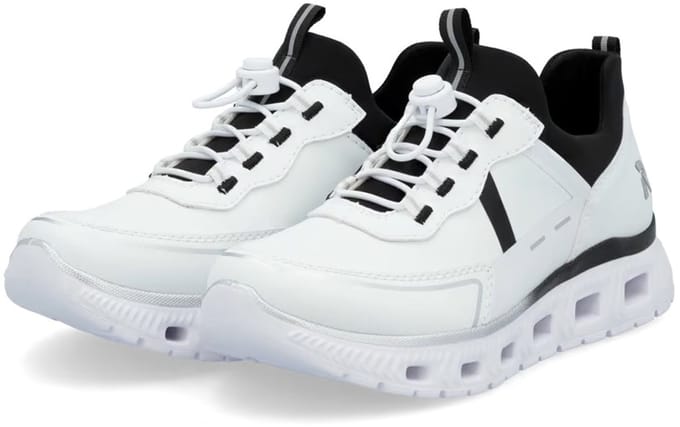 Rieker Dames EDINA Sneaker Vegan MemoSoft M6062-80 White Combi