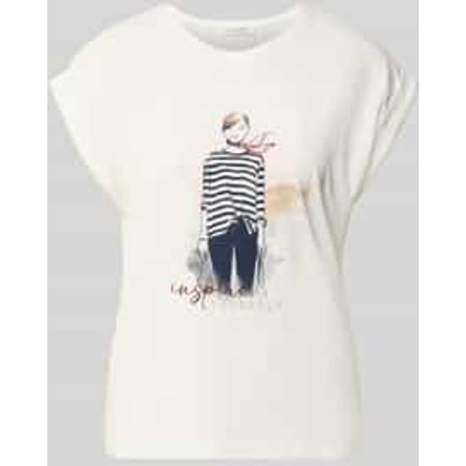 T-shirt met gefixeerde mouwomslagen
