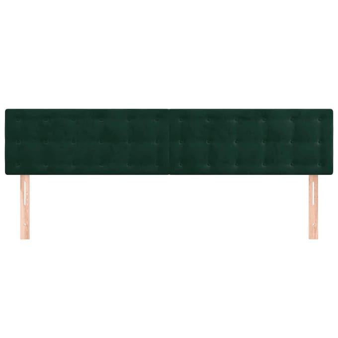 vidaXL - Hoofdborden - 180x5x78/88 - cm - fluweel - donkergroen
