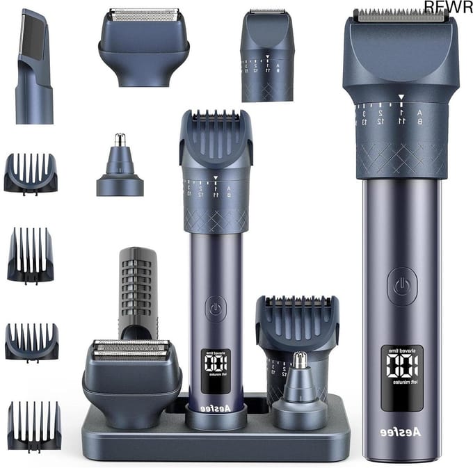RFWR® Multifunctionele Baardtrimmer Tondeuse met Verstelbare Snijlengte en Waterdicht Design