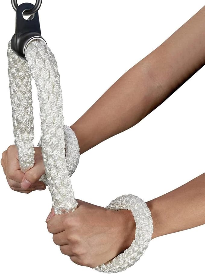 Triceps Touw - Kabel Machine Accessoire - Kracht Training - Antislip Handgreep - 100 cm - Meerkleurig
