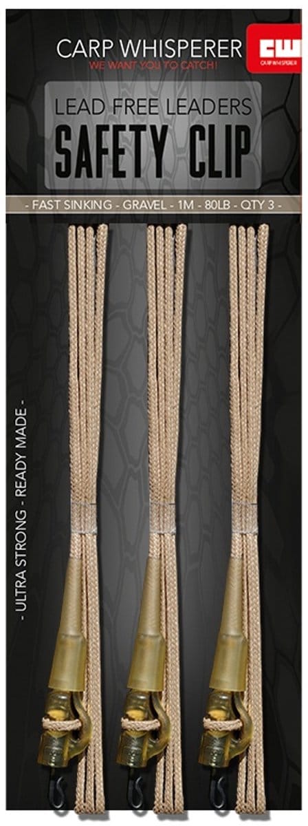 Carp Whisperer - Safety Clip Leaders - 3 stuks - Gravel