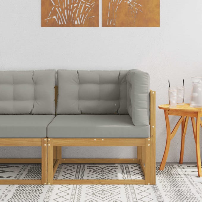 vidaXL - Buitenhoekbank - Polyester - Wit