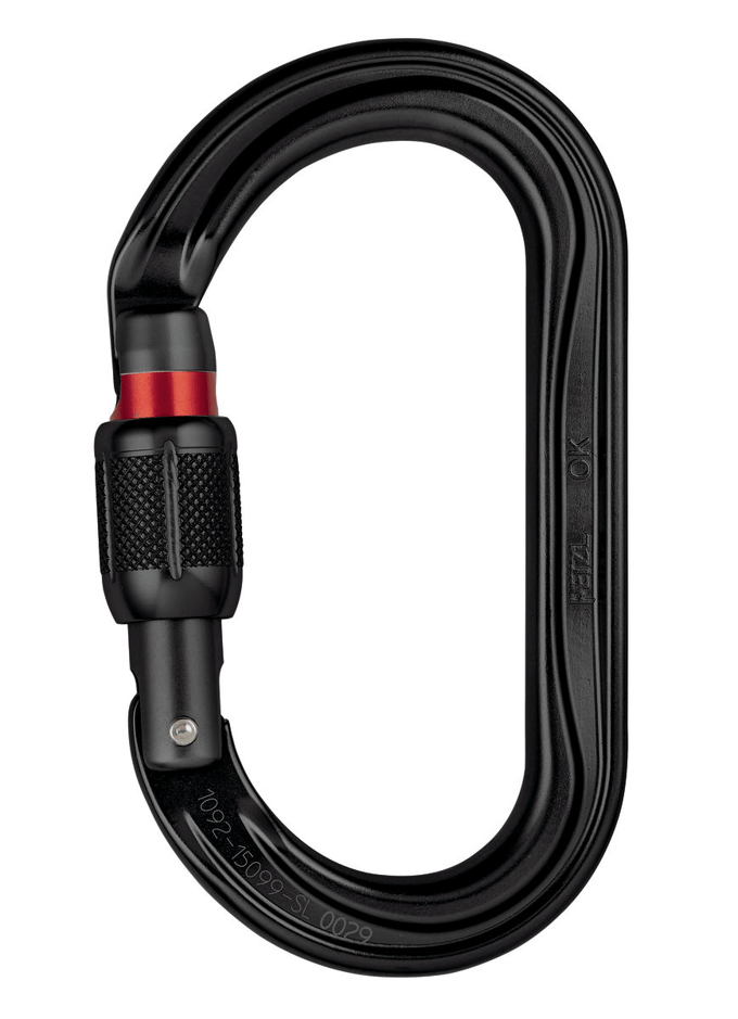PETZL OK SCREW-LOCK Black – Lichtgewicht Karabiner 25 KN