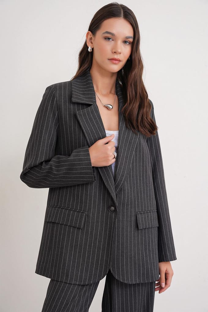 Gestreepte Oversized Blazer