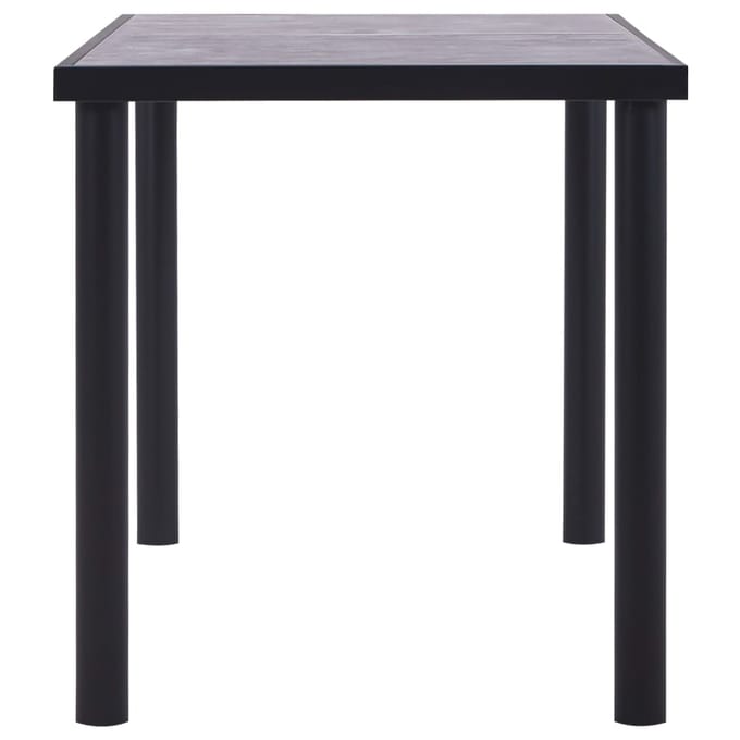 vidaXL - Eettafel - 140x70x75 - cm - MDF - zwart - en - betongrijs