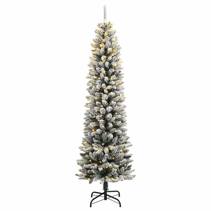 vidaXL - Kunstkerstboom - met - 150 - LED's - en - sneeuw - 120 - cm