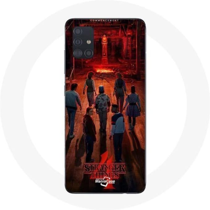 Coque pour Samsung Galaxy A71 Stranger Things Affiche Equipages Fan Art Saison 4
