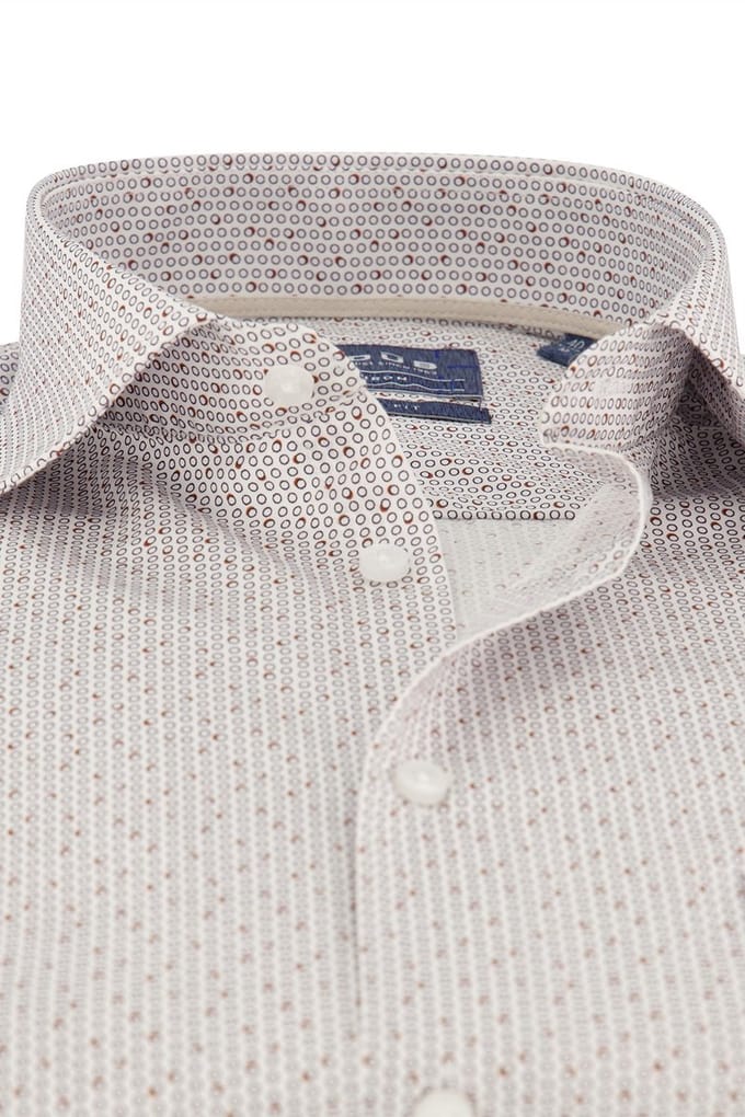 katoenen Ledub overhemd Modern Fit New bruin geprint