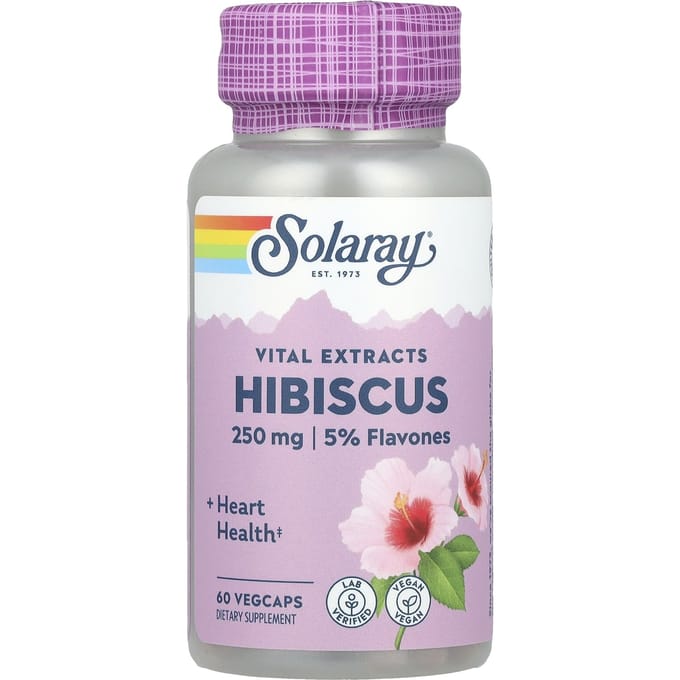 Hibiscusbloemextract, 250 mg, 60 plantaardige capsules