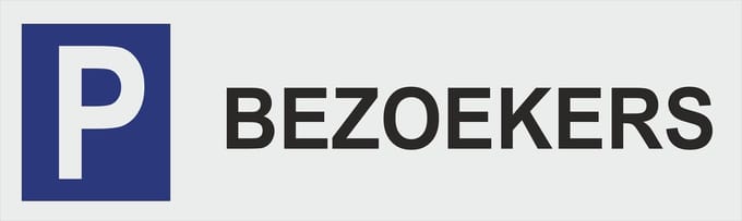 bezoekers parkeerbord met paal, complete set!
