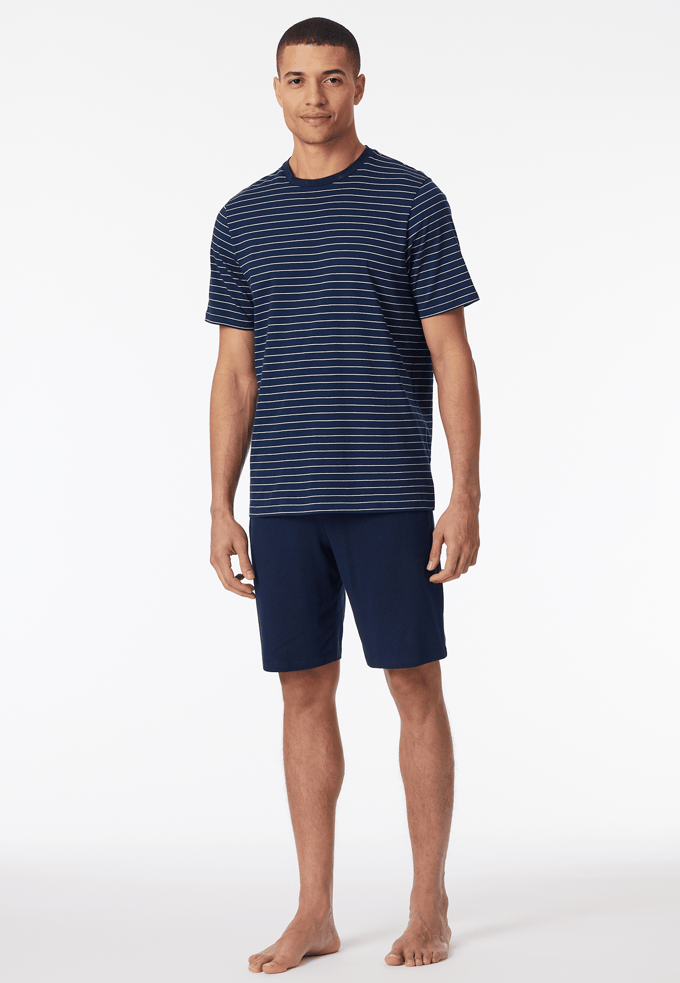 Schiesser Pyjama kort Casual Essentials - Heren Shortama - admiral