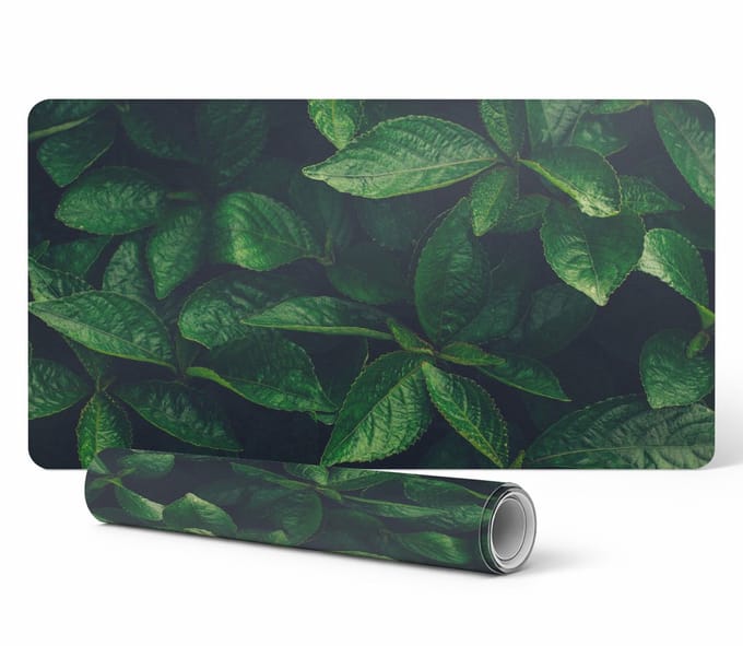 Antislip gamingmuismat met bladeren in het struikgewas, 100x50 cm
