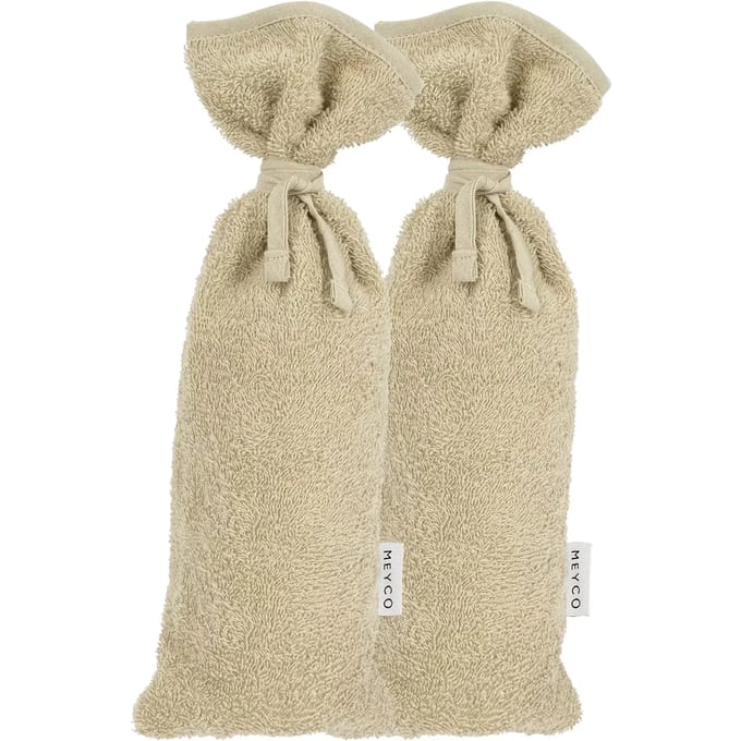 Meyco Baby Uni kruikenzak - 2-pack - badstof - sand
