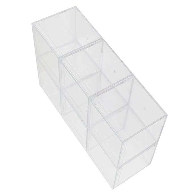 6 Set Plastic Transparante Doos met Apart Deksel Snoep Opbergcontainers Feestcadeaus Gunst white