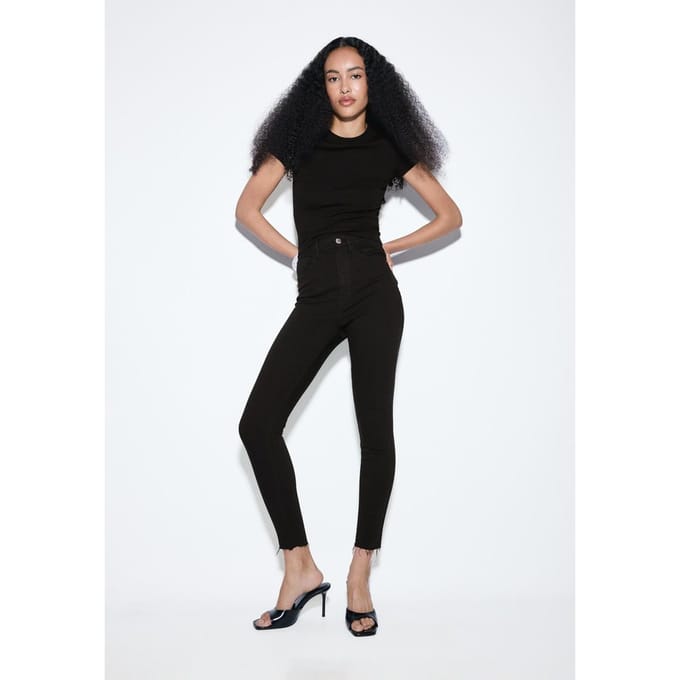 Stradivarius Skinny jeans met hoge taille  Zwart 36