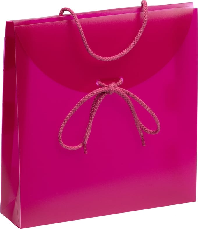 Cadeautasjes plastic 24x26x6 cm, ROZE (10 stuks)