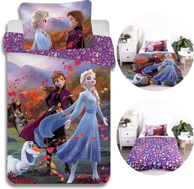Frozen Beddengoedset, ritssluiting, kinderen, katoenen beddengoed 100x135 cm, Oeko-Tex