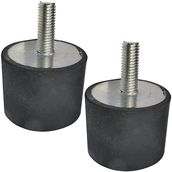 Set van 2 rubberen trillingsdempers - M8 schroefdraad - Ø40mm H:30mm - shore hardheid 70