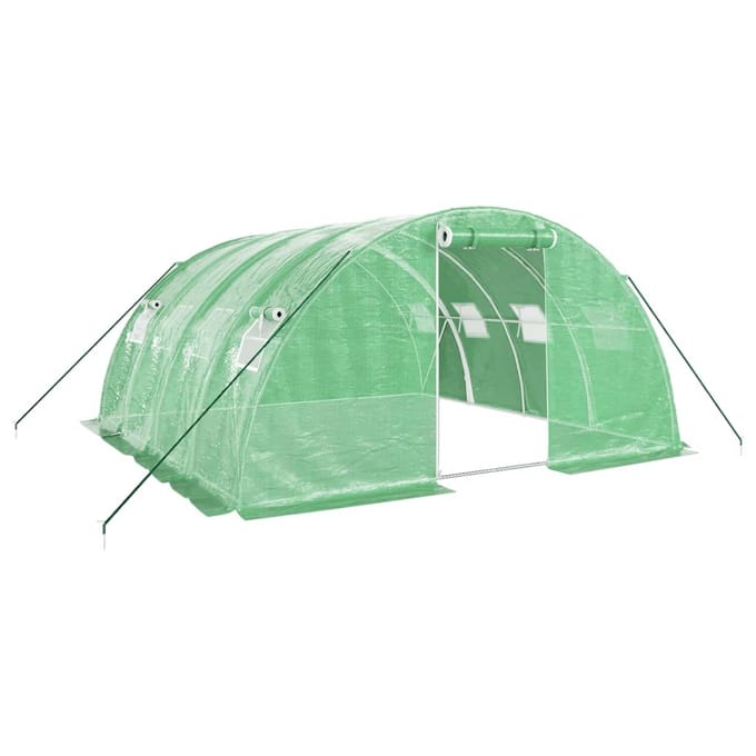 vidaXL - Tuinkas - met - stalen - frame - 16 - m² - 4x4x2 - m - groen