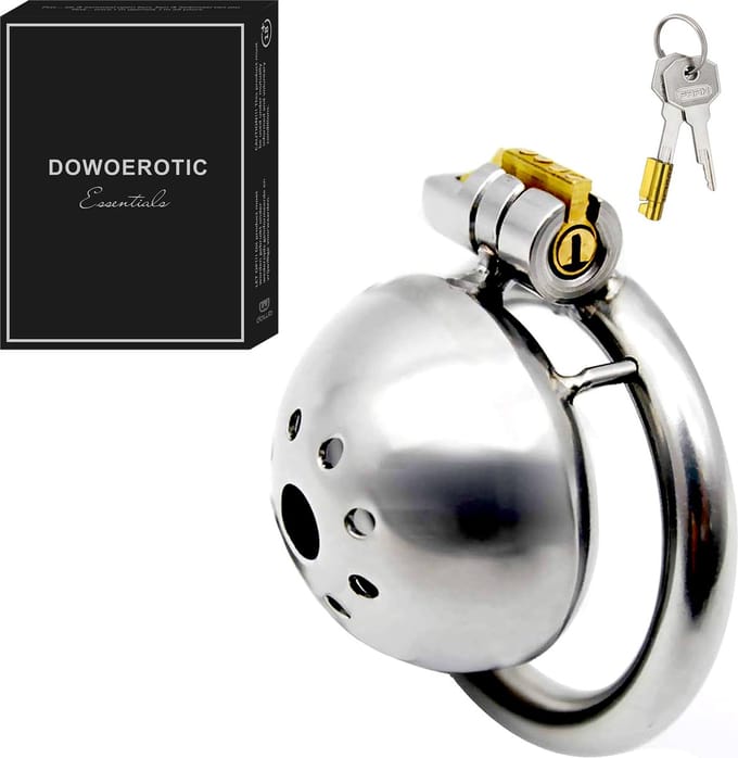 DOWO® - Mini Locker - Kuisheidskooi- Chastity cage - Peniskooi - Hemisferisch - Staal - 50 mm
