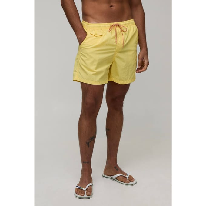 Pocket Detail Mid Length Swim Short | Yellow | Size 2XL