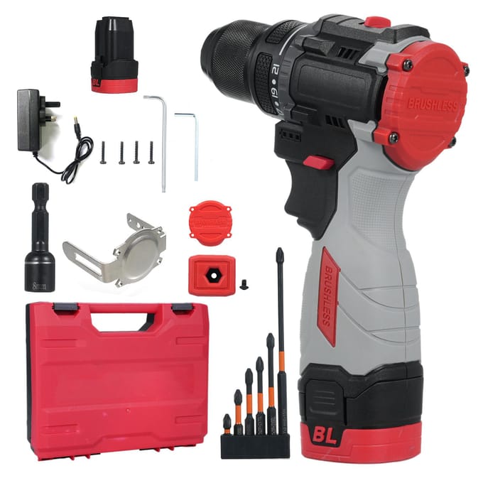 Perceuse à percussion 16,8V Perceuse électrique sans balais Set Perceuse rechargeable avec batterie et chargeur 45N.M US Plug & 1 Battery