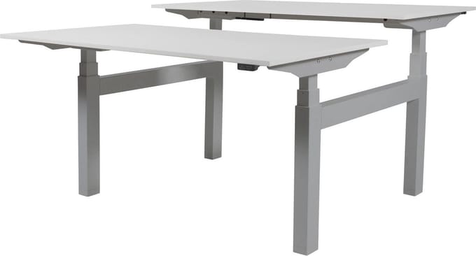 Zit Sta Bureau (2pp) - Elek 180x80/80 krijtwit - alu frame