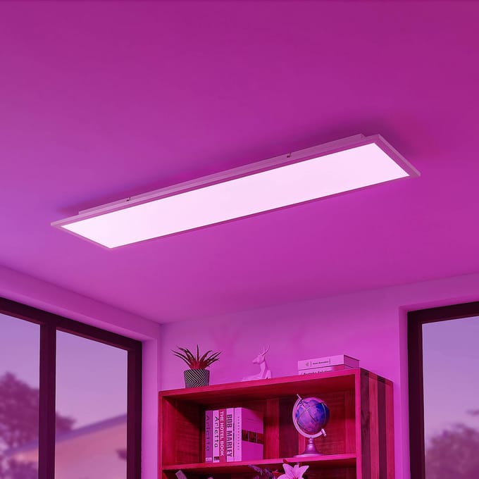 Lindby Smart LED-plafondpaneel Kjetil 120 x 30 cm Tuya RGB CCT