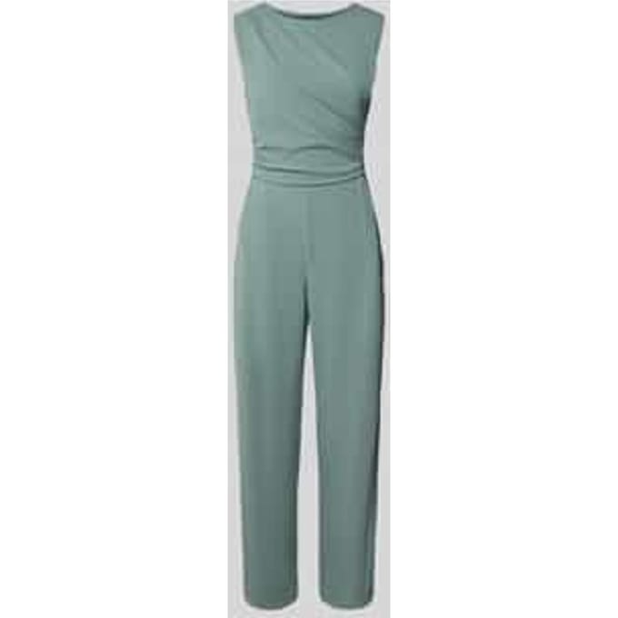 Jumpsuit met ronde hals en plooien