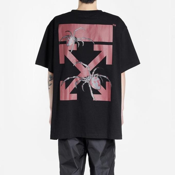 T-shirt à manches courtes Off-White Arachno Arrow Noir/Bordeaux Homme Hauts OMAA038S201850011024 XS white