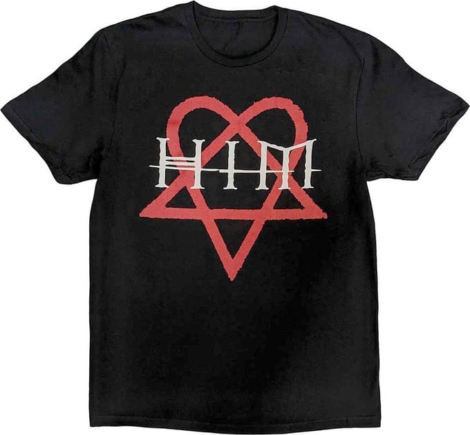 Him - Heartagram Heren T-shirt - L - Zwart