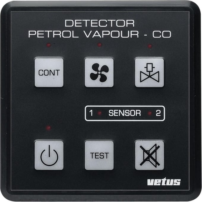 VETUS Benzinedamp en Koolmonoxide Detector 12/24 Volt inclusief Sensor