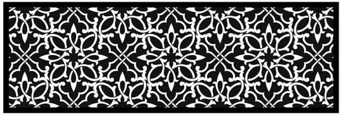Deurmat Ornament Pattern antraciet - 50x150 cm