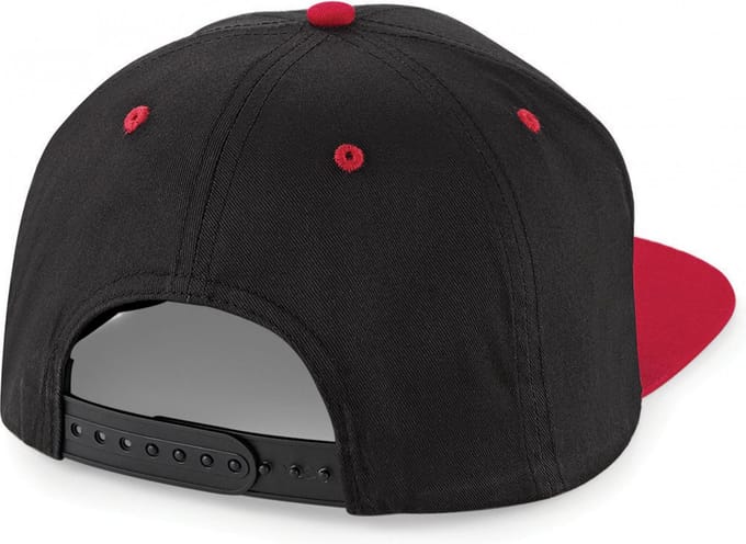 Beechfield 5 Panel Contrast Snapback Cap B610C - Black / Classic Red - One size