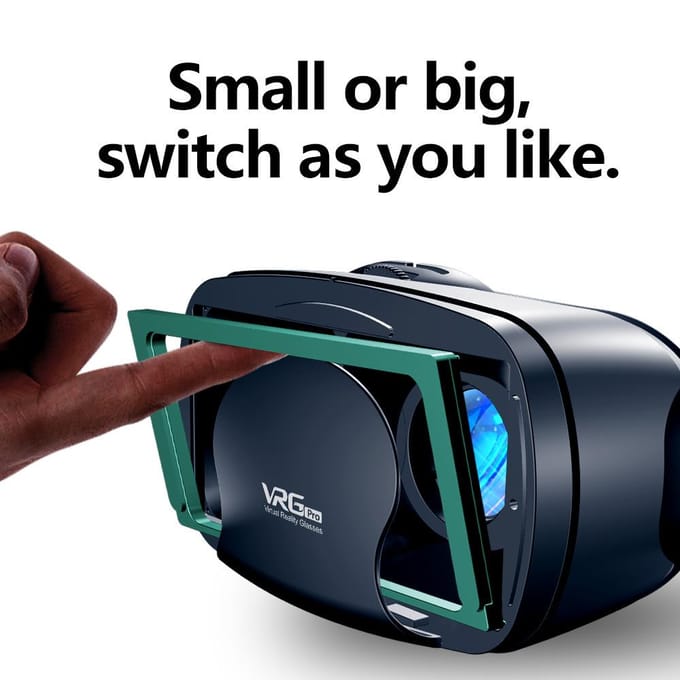 Lunettes intelligentes 3D VR, casque de réalité virtuelle, Smartphone, Vision plein écran, objectif grand Angle avec contrôleur, casque 7 pouces C8S noir