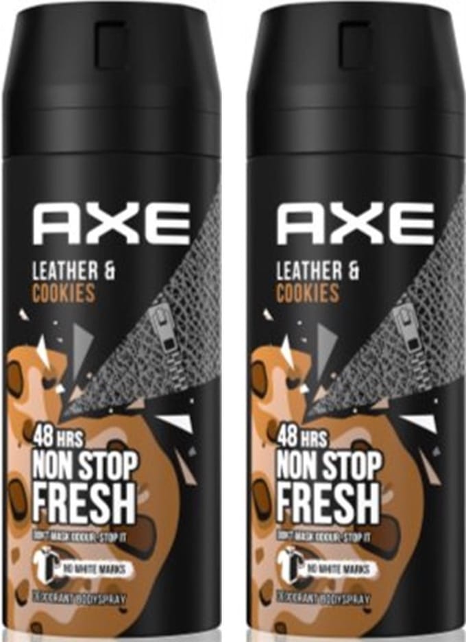 Axe Deospray Collision Leather & Cookies - 150 ml Duo Verpakking