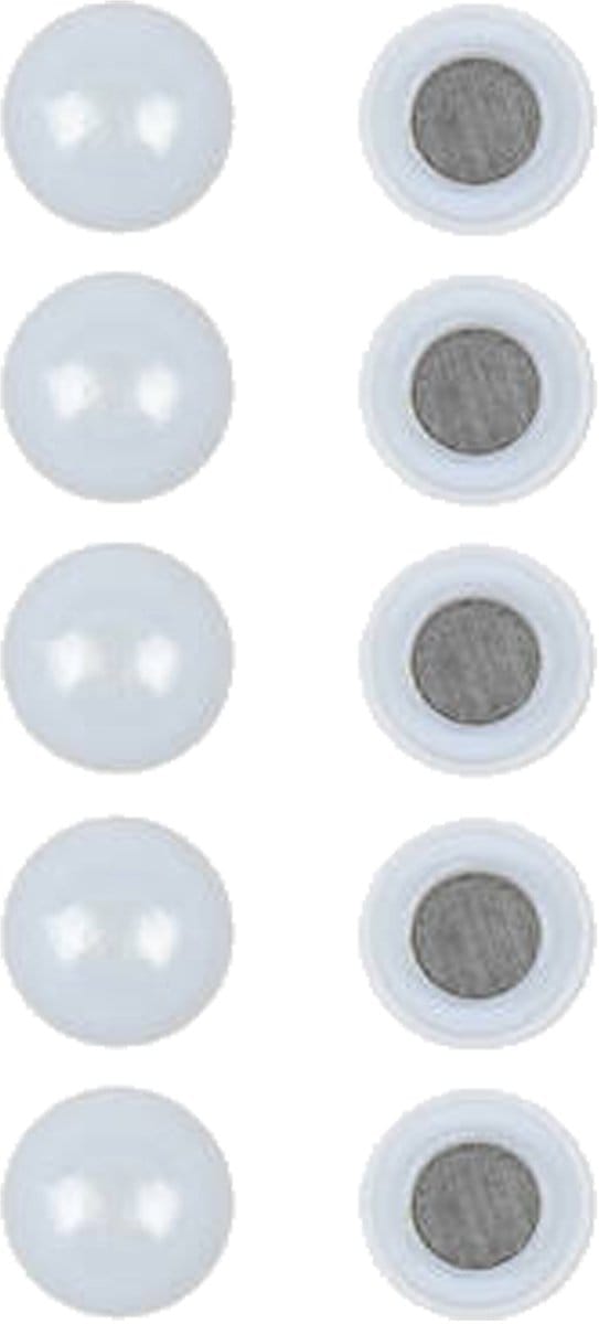 Benson Magneten rond - zelfklevend - wit - 10 x stuks - D30 mm - koelkast magneetjes