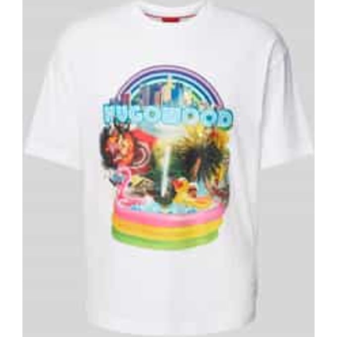 T-shirt met labelprint, model 'Duwood'
