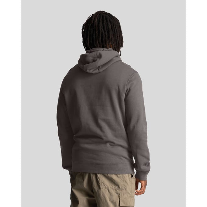 Lyle & Scott geborduurd logo gunmetal pull-over hoodie