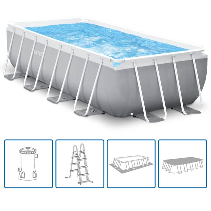 INTEX Prism Frame Zwembadset rechthoekig 488x244x107 cm 26792GN