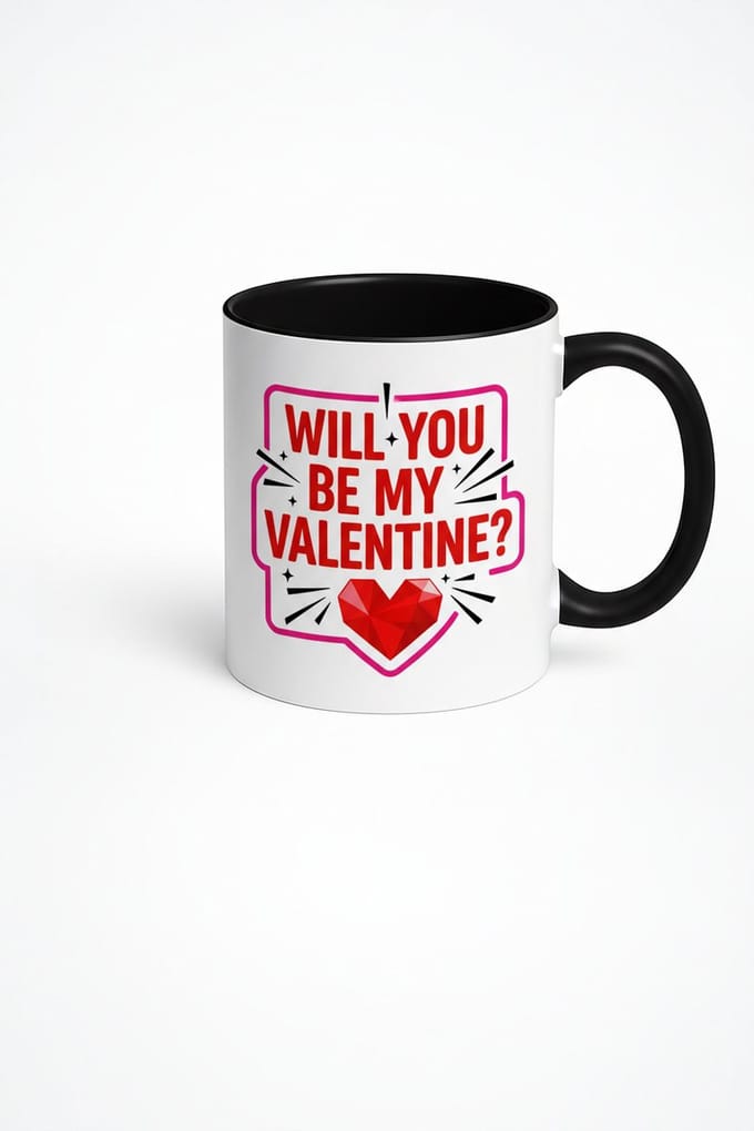 Valentijn Mok 'Will You Be My Valentine?' - Romantisch Cadeau met Hart Design
