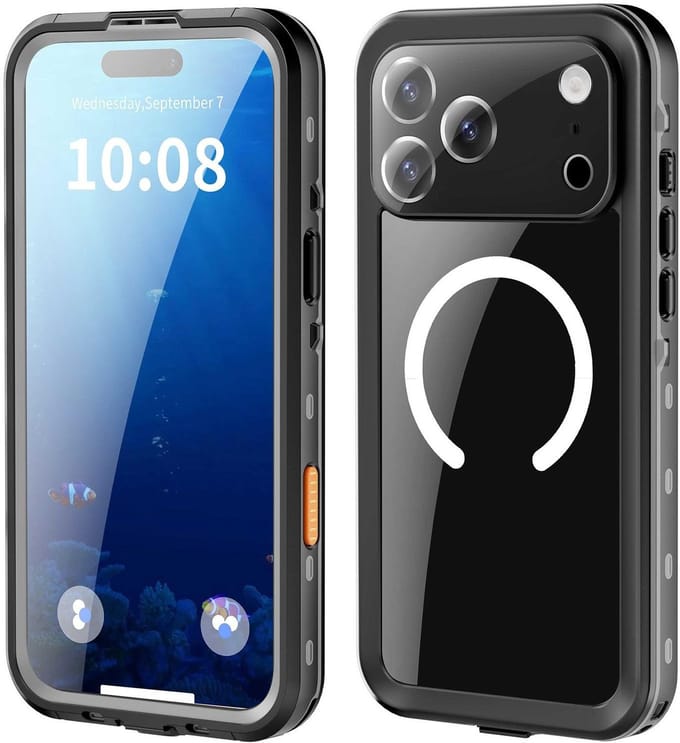 Turtle Shift hoesje - Geschikt voor iPhone 17 Pro Max en iPhone 18 Pro Max - IP68 water- en stofdicht - Geschikt voor MagSafe - Transparant