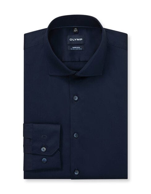 OLYMP No. Six Overhemd, Super Slim, Royal Kent, Kobaltblauw