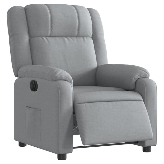 vidaXL - Fauteuil - elektrisch - verstelbaar - stof - lichtgrijs
